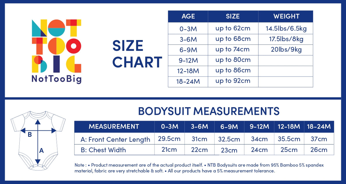 Not Too Big Captain Bodysuit - 3 Pack
