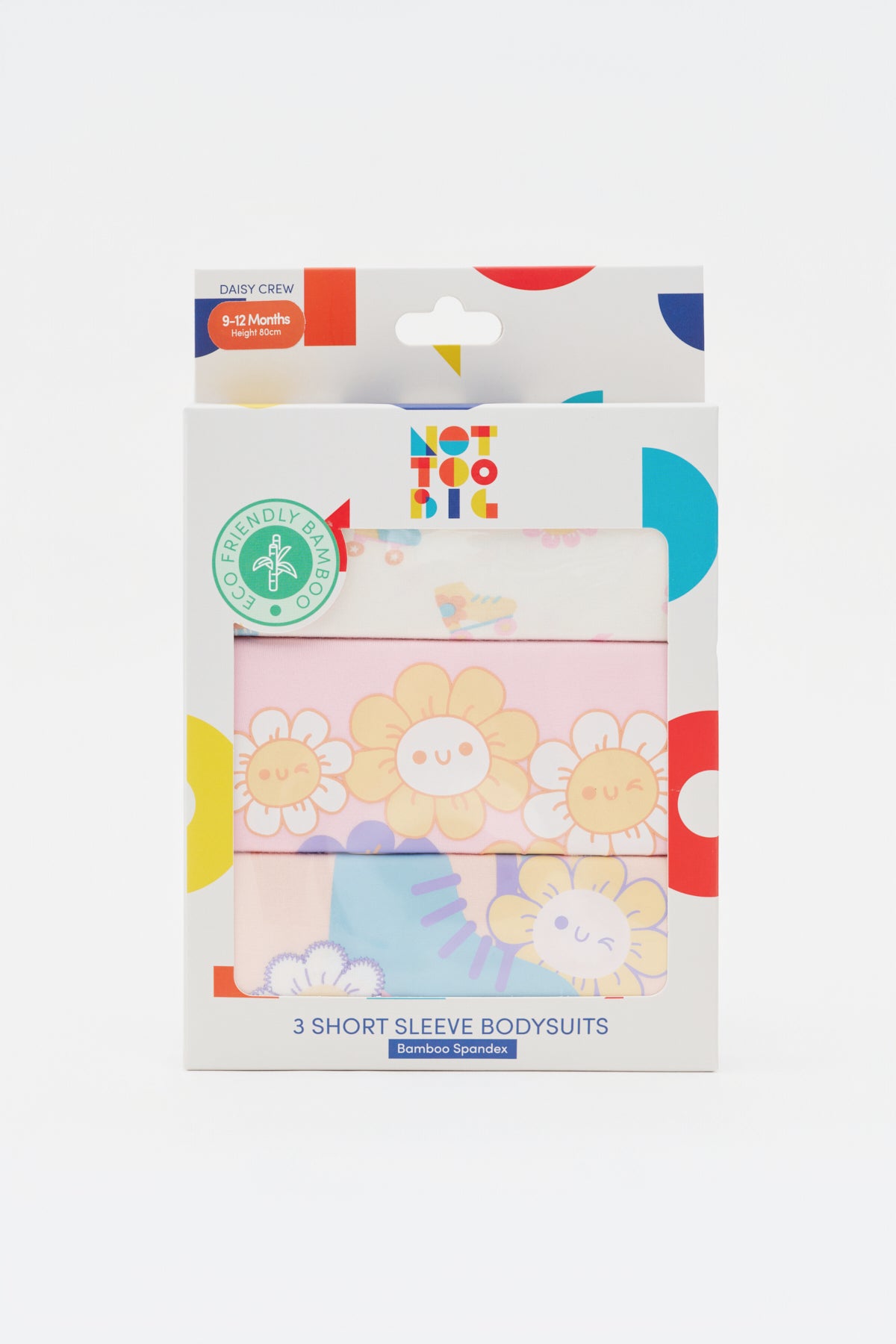 Not Too Big Daisy Crew Bodysuit - 3 Pack