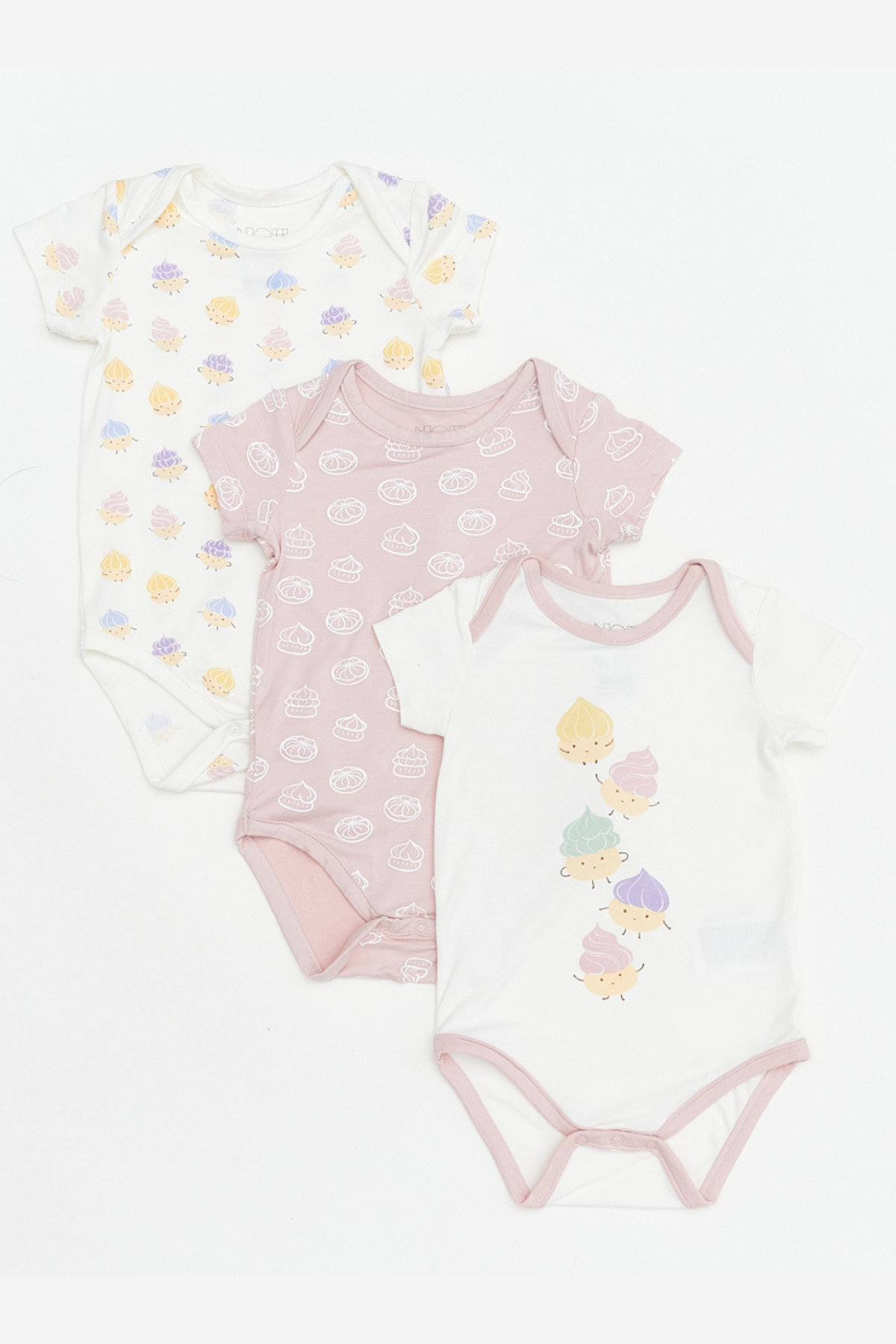 Not Too Big Iced Gem Short Sleeve Bodysuits - 3 Pack