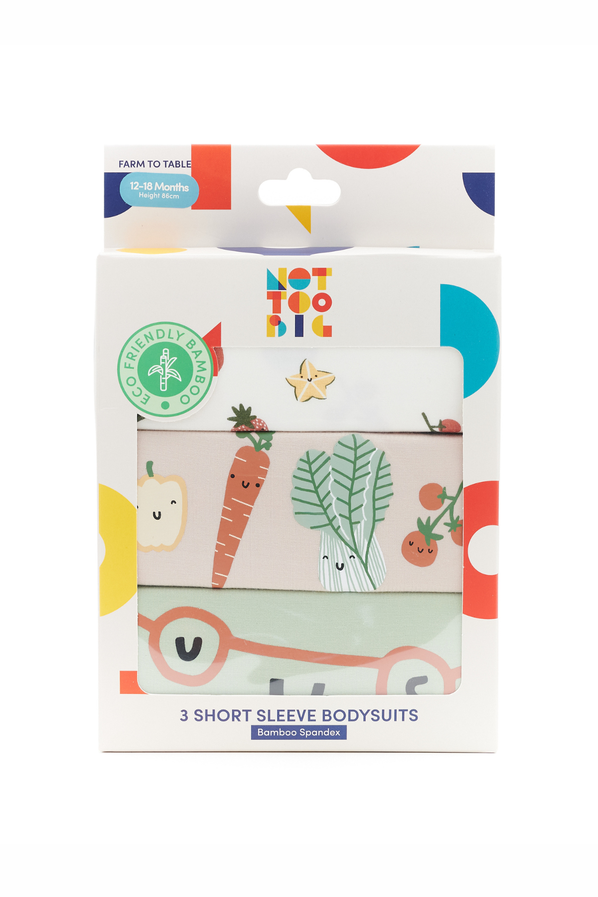 Not Too Big Farm To Table Short Sleeve Bodysuits - 3 Pack