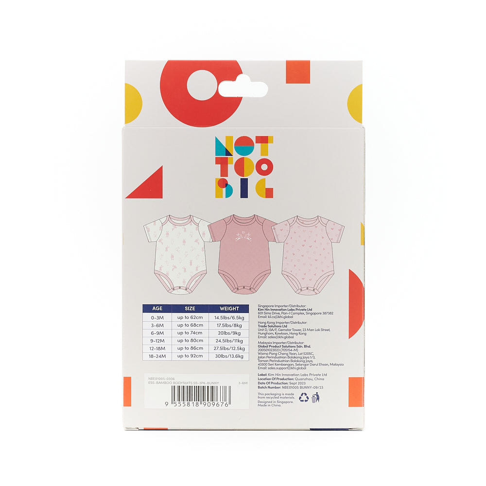 Not Too Big Bunny Bodysuit -3 Pack