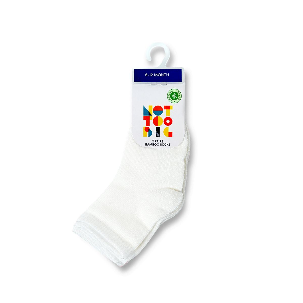 Not Too Big Bamboo White Socks - 2 Pack