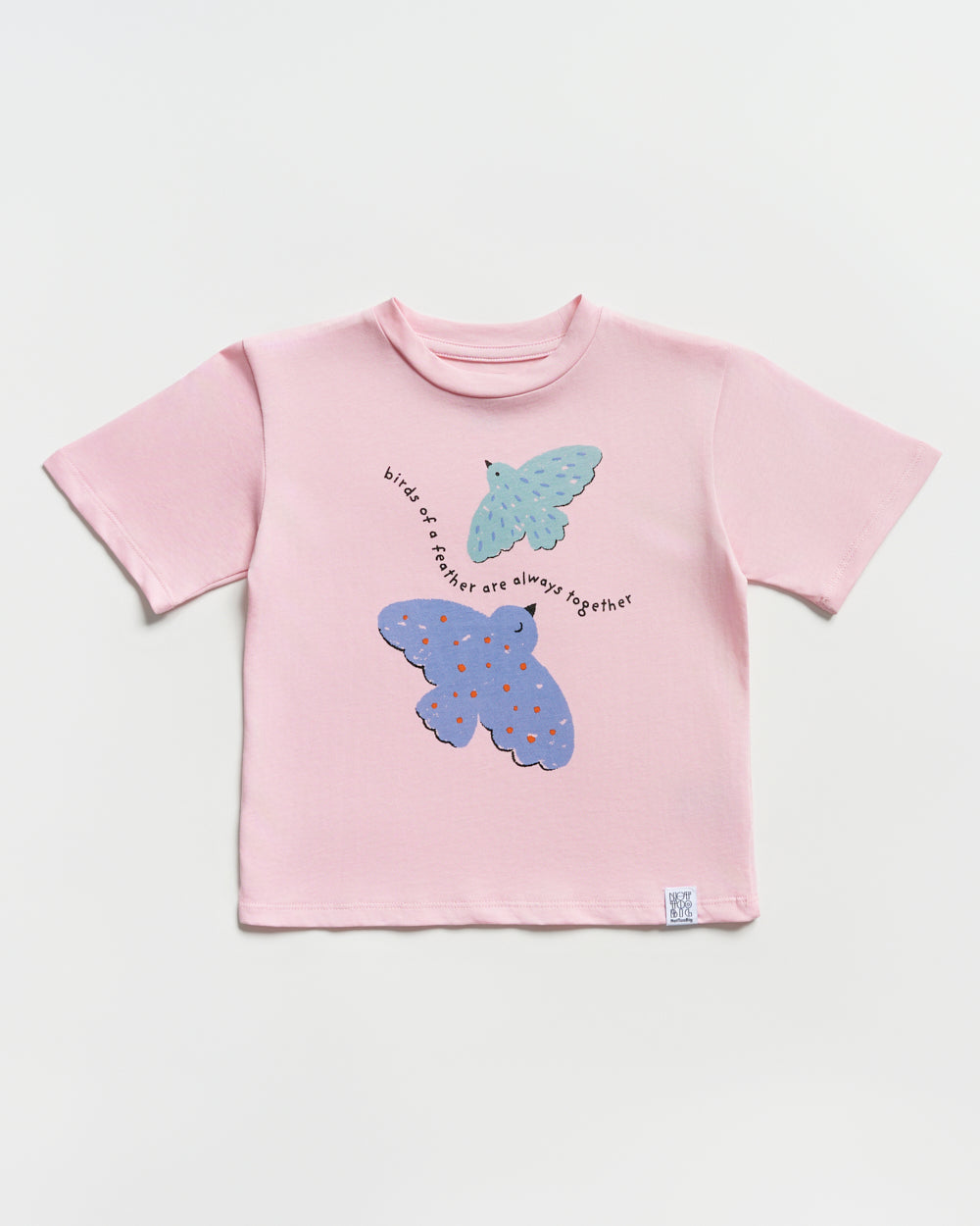 Not Too Big Birds Oversized Tee - Bubblegum
