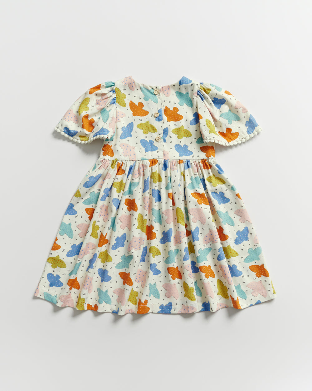 Not Too Big Birds Bell-Sleeved Dress - Pink Playground