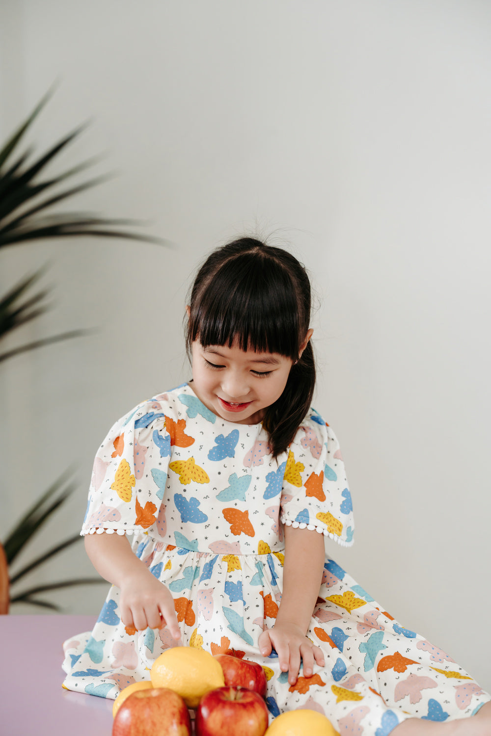 Not Too Big Birds Bell-Sleeved Dress - Pink Playground