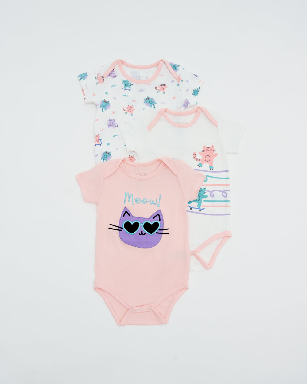Not Too Big Kitten Bodysuit - 3 Pack