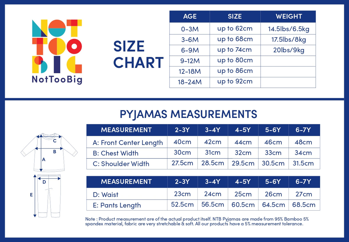 Not Too Big Captain Pyjamas - 2 Pack