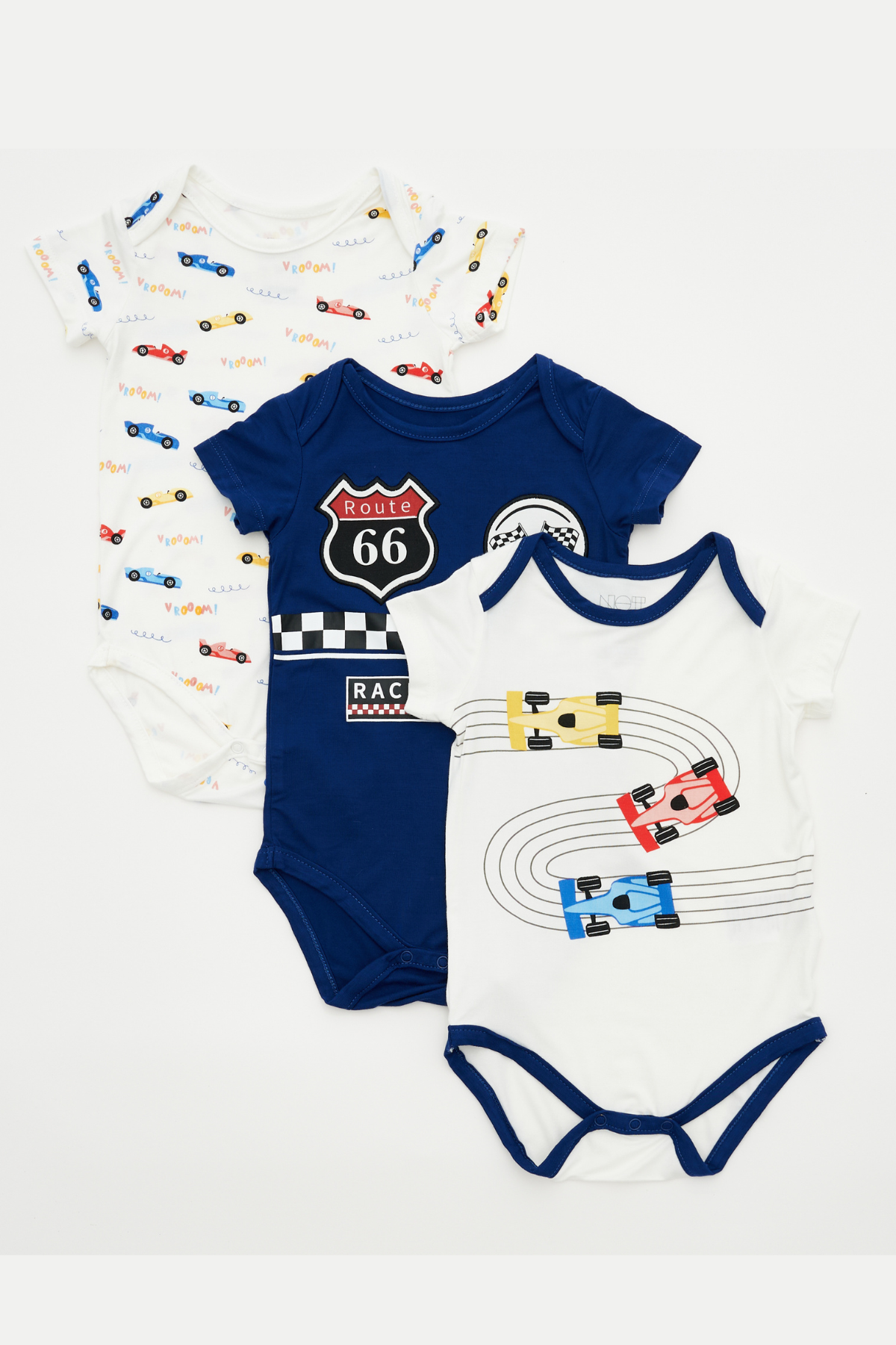 Not Too Big Tiny Racer Short Sleeve Bodysuits - 3 Pack