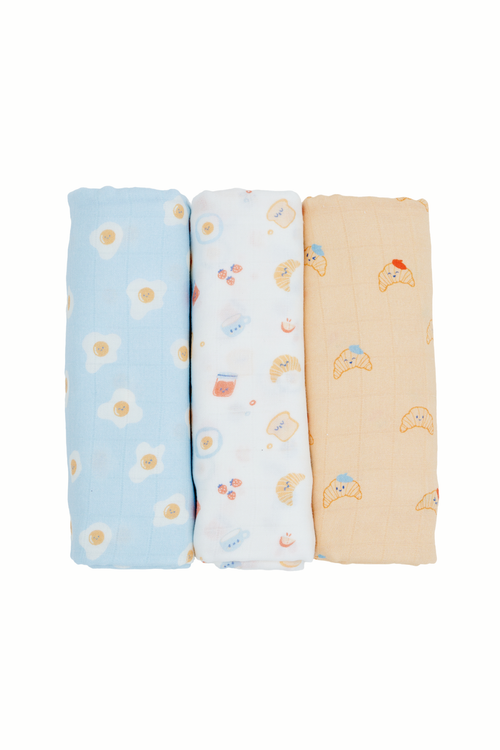 Bamboo Swaddles 3pk - Assorted Designs