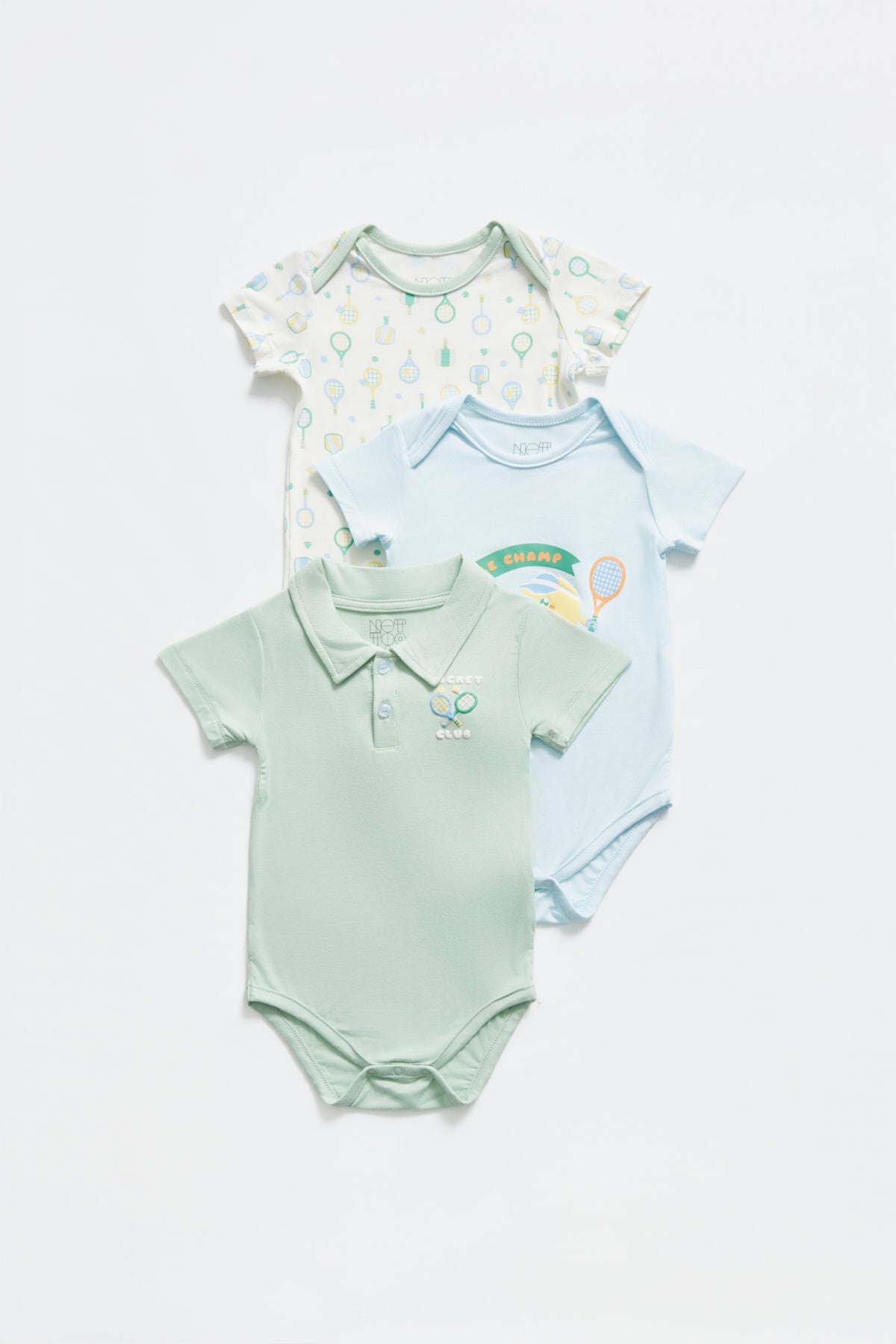 Not Too Big Racket Club Bodysuit - 3 Pack