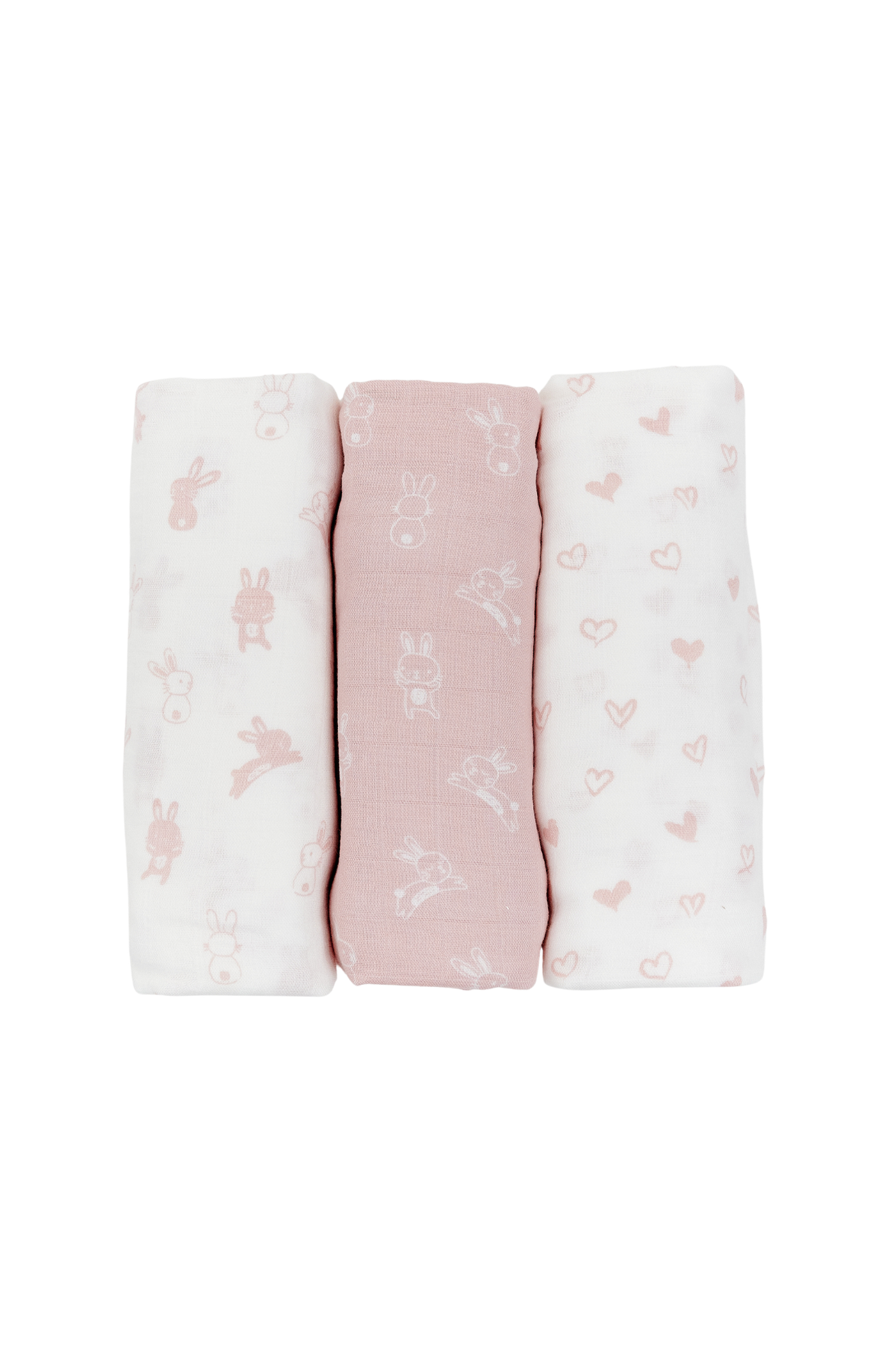 Essential Bamboo Swaddles 3pk - Assorted Designs - Bunny 2