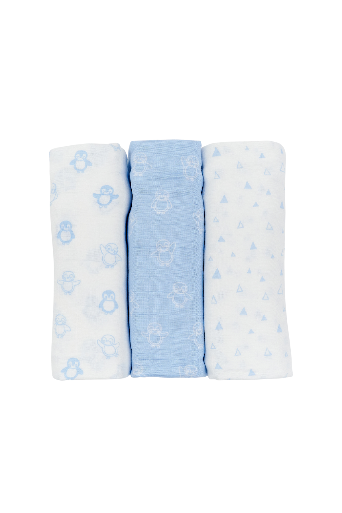 Essential Bamboo Swaddles 3pk - Assorted Designs - Penguin