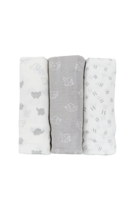 Essential Bamboo Swaddles 3pk - Assorted Designs
