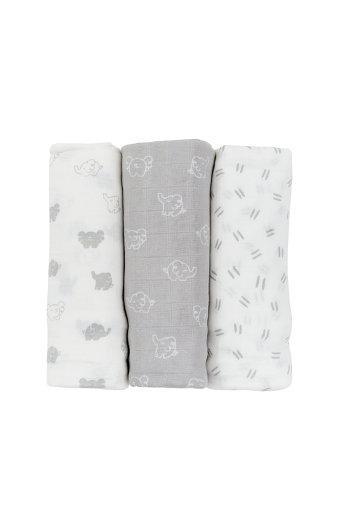 Essential Bamboo Swaddles 3pk - Assorted Designs