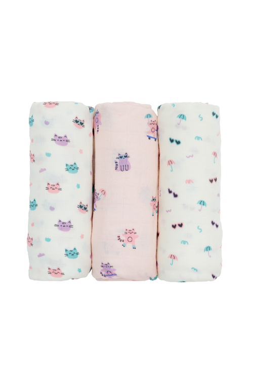 Bamboo Swaddles 3pk - Assorted Designs