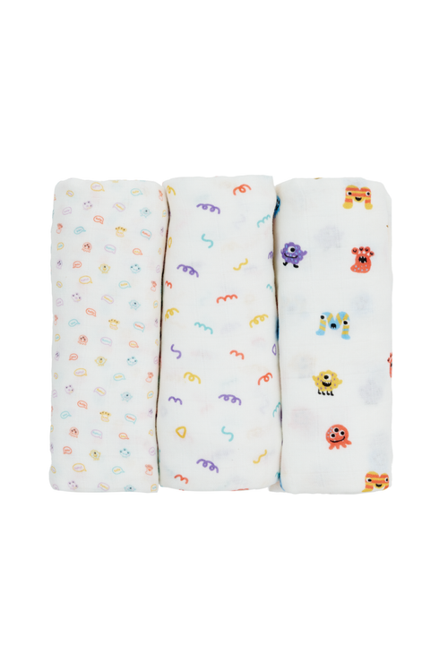 Bamboo Swaddles 3pk - Assorted Designs