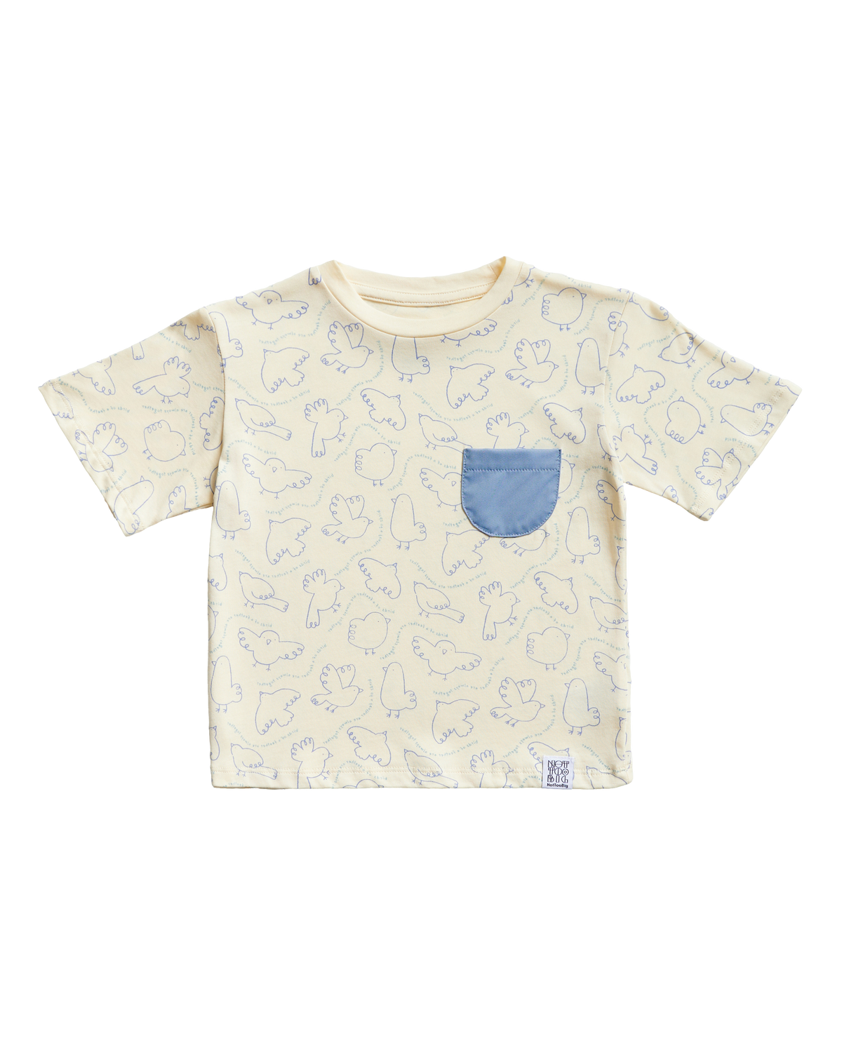 Birds Oversized Pocket Tee - Bluebird