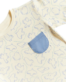 Birds Oversized Pocket Tee - Bluebird