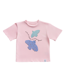 Birds Oversized Tee - Bubblegum