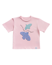 Birds Oversized Tee - Bubblegum