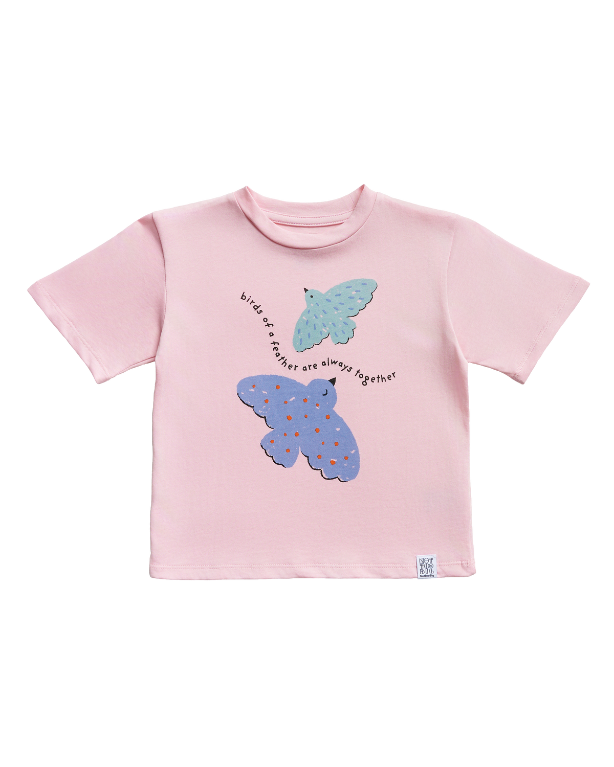 Birds Oversized Tee - Bubblegum