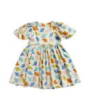 Birds Bell-Sleeved Dress - Pink Playground