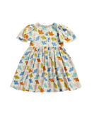 Birds Bell-Sleeved Dress - Pink Playground
