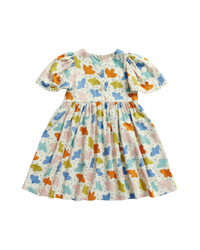 Birds Bell-Sleeved Dress - Pink Playground