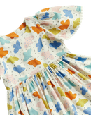 Birds Bell-Sleeved Dress - Pink Playground