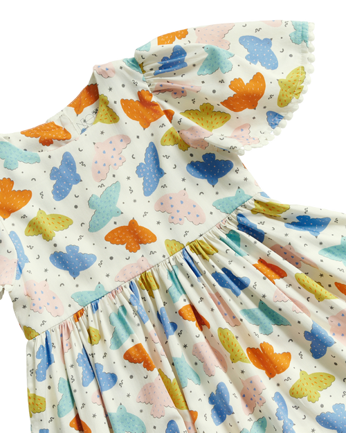 Birds Bell-Sleeved Dress - Pink Playground
