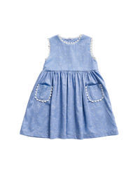 Birds Sleeveless Dress - Periwinkle