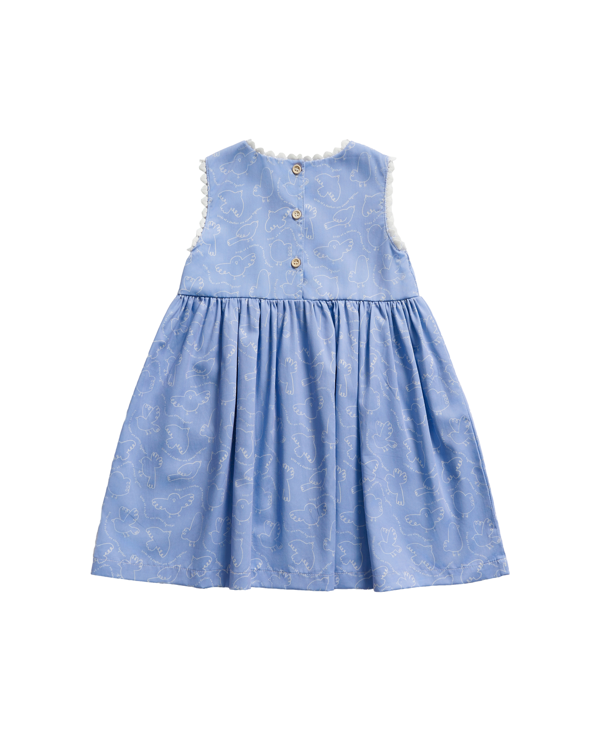 Birds Sleeveless Dress - Periwinkle