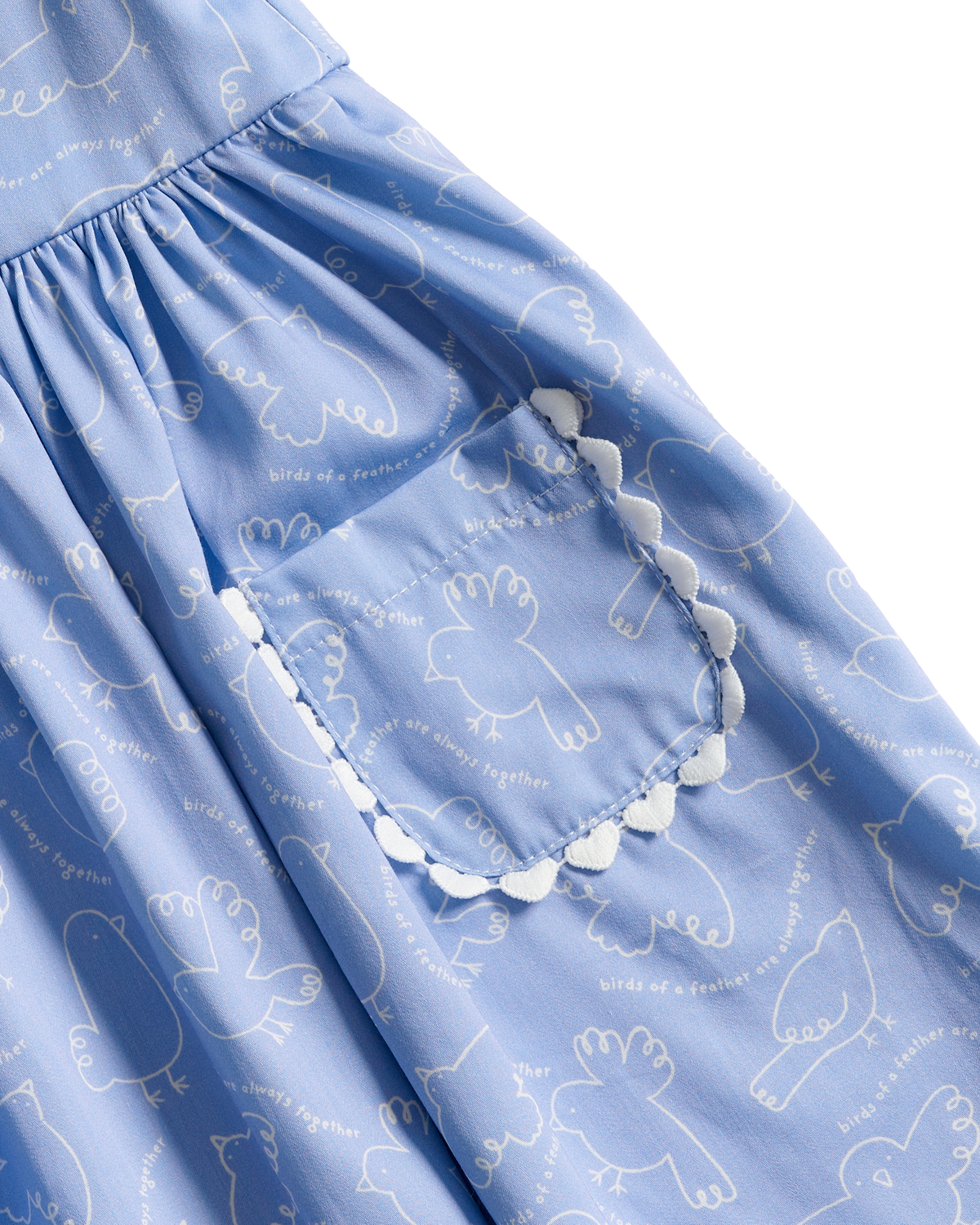 Birds Sleeveless Dress - Periwinkle