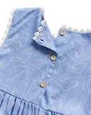 Birds Sleeveless Dress - Periwinkle