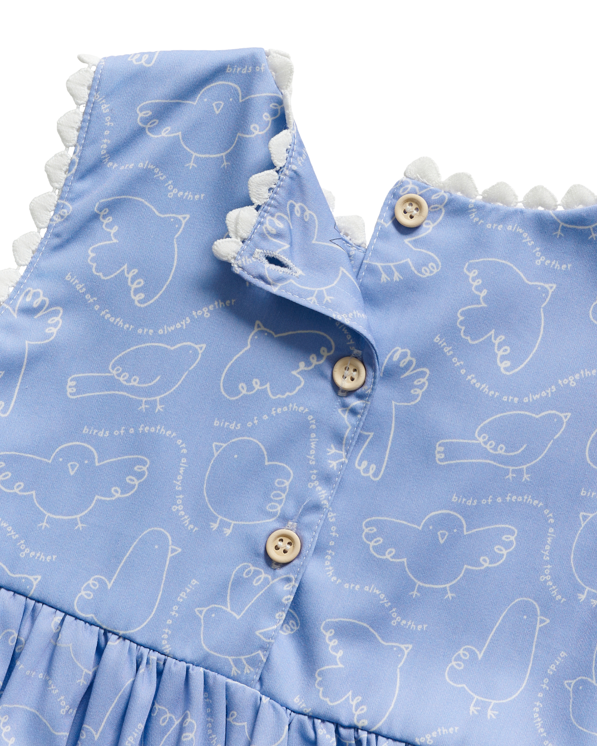 Birds Sleeveless Dress - Periwinkle
