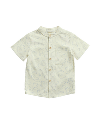 Birds Collared Shirt - Bluebird