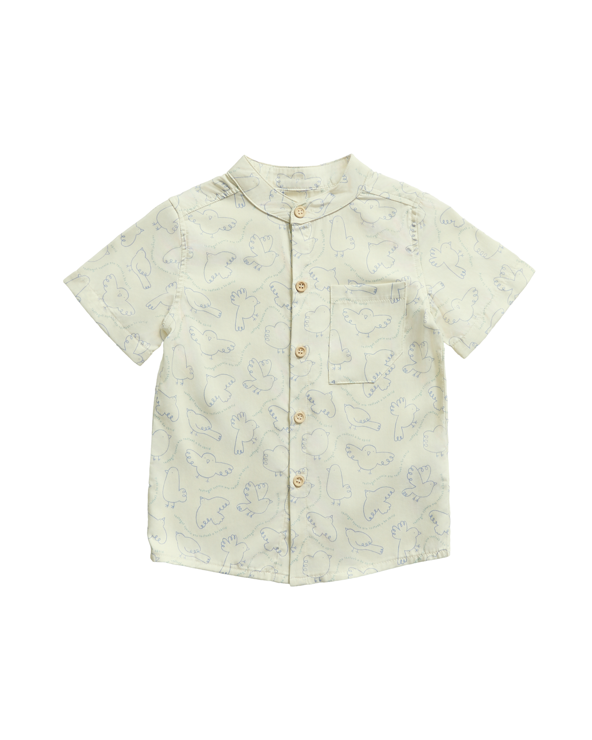 Birds Collared Shirt - Bluebird