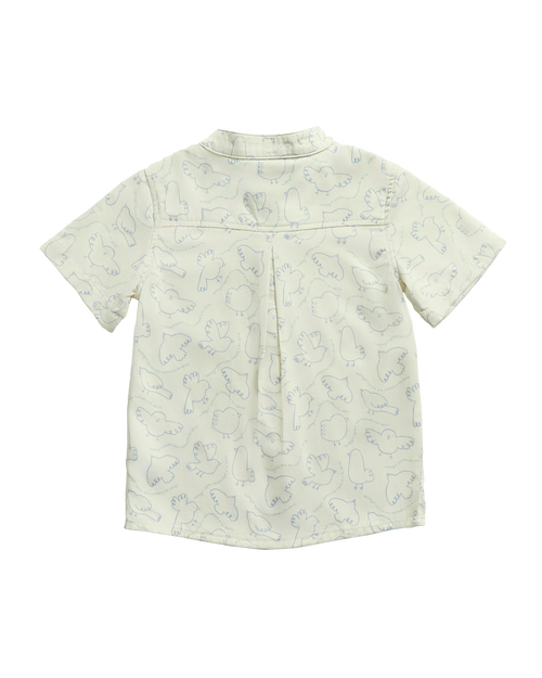 Birds Collared Shirt - Bluebird