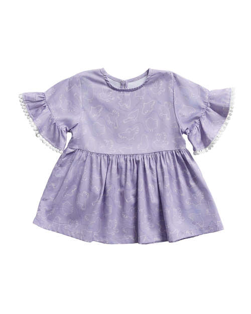 Birds Flutter Babydoll Top