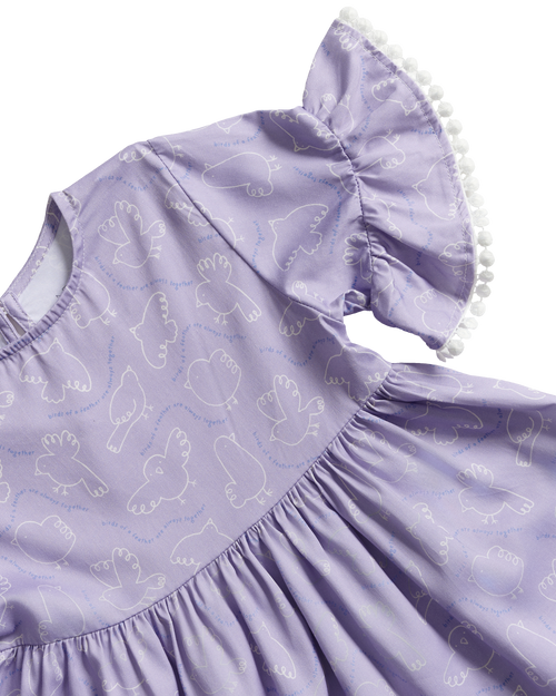 Birds Flutter Babydoll Top