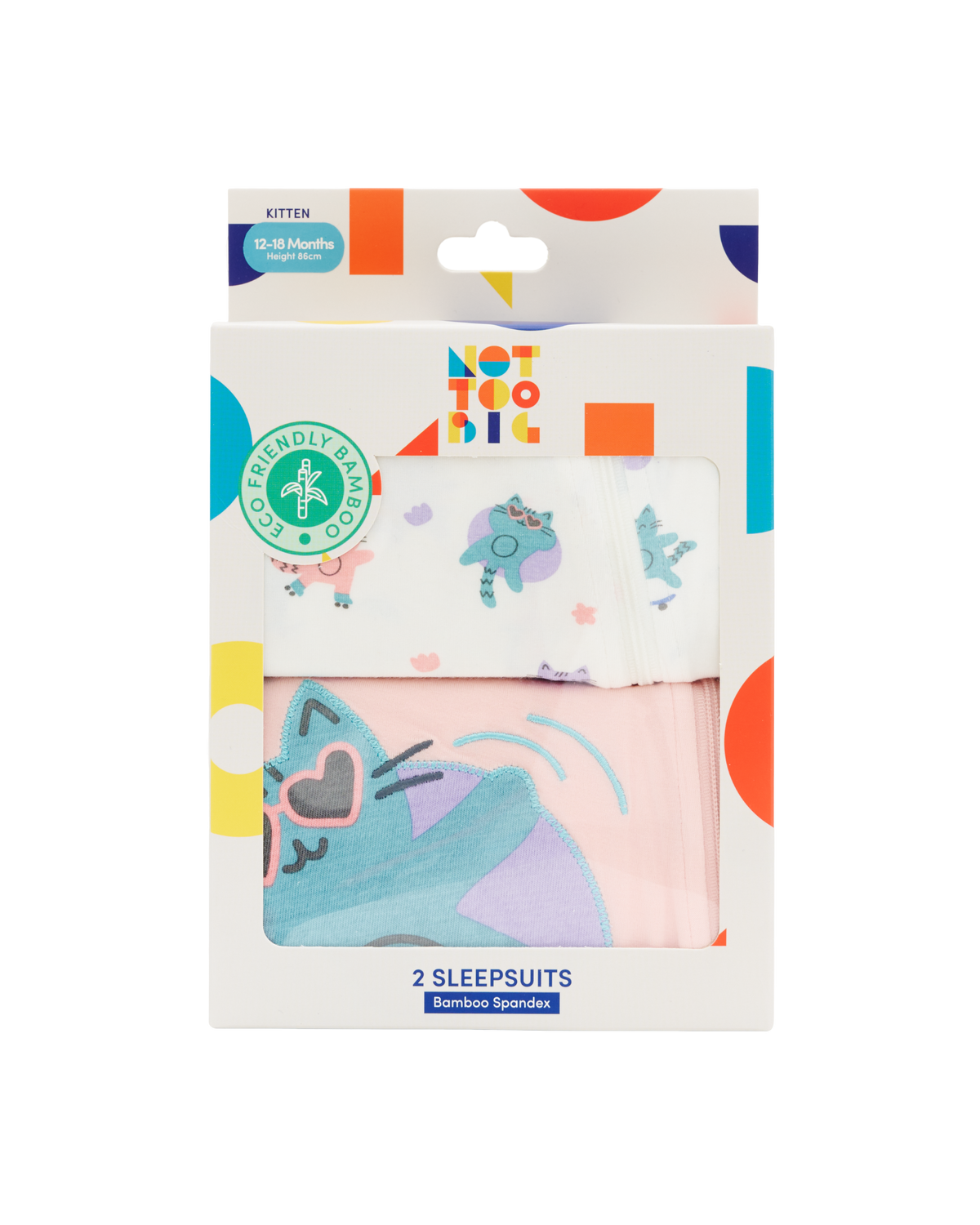 Kitten Sleepsuit - 2 Pack