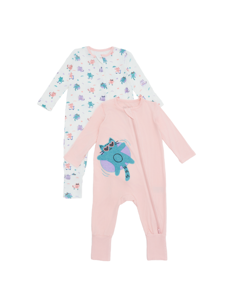 Kitten Sleepsuit - 2 Pack