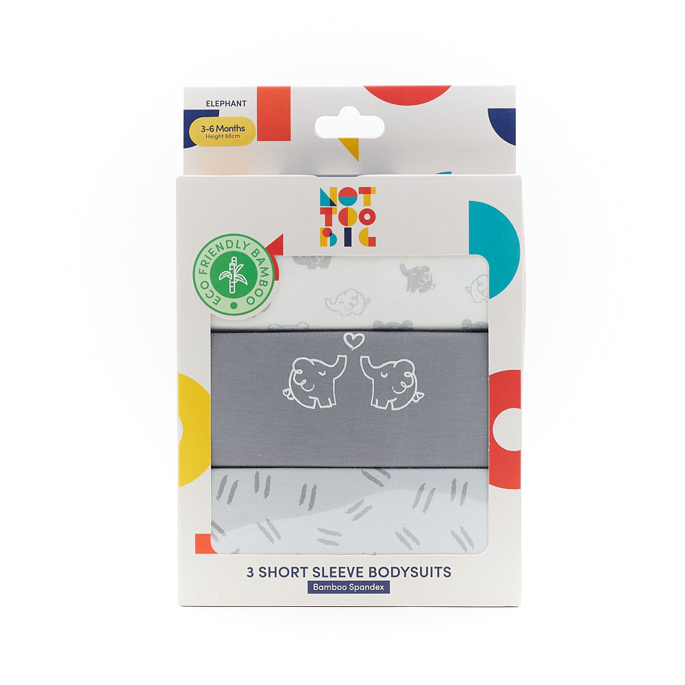 Not Too Big Elephant Bodysuit -3 Pack