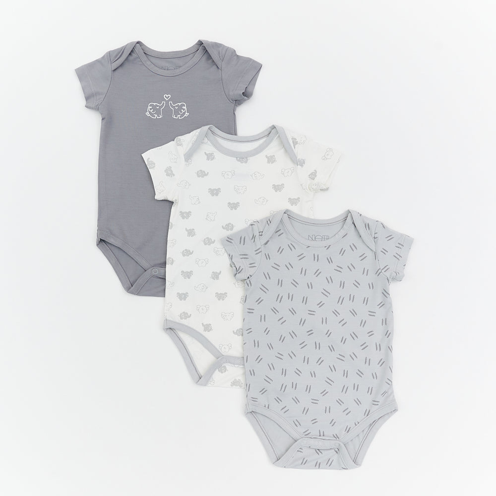 Not Too Big Elephant Bodysuit -3 Pack