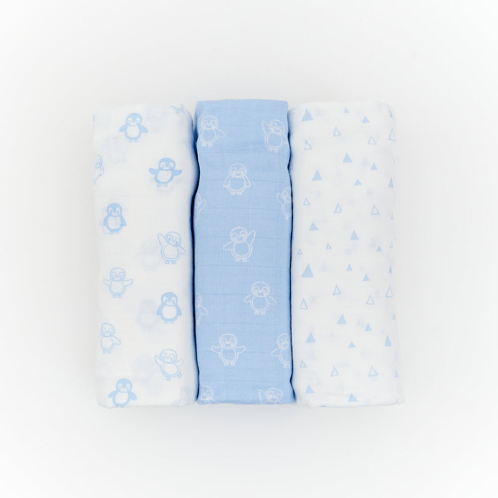 Not Too Big Essential Bamboo Swaddles 3pk - Assorted Colours