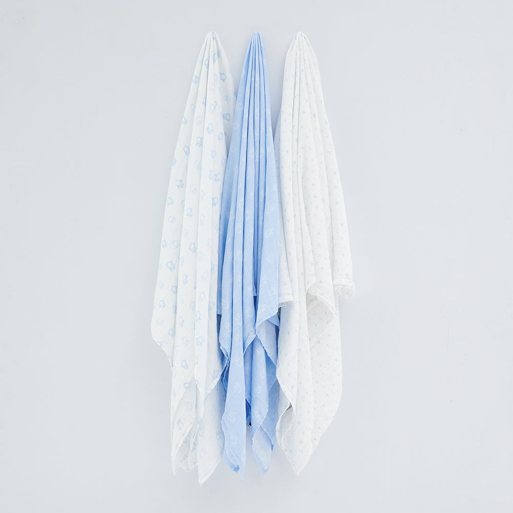 Not Too Big Essential Bamboo Swaddles 3pk - Assorted Colours