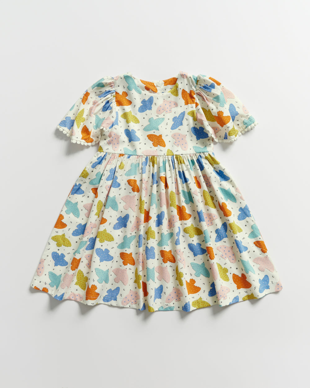 Not Too Big Birds Bell-Sleeved Dress - Pink Playground