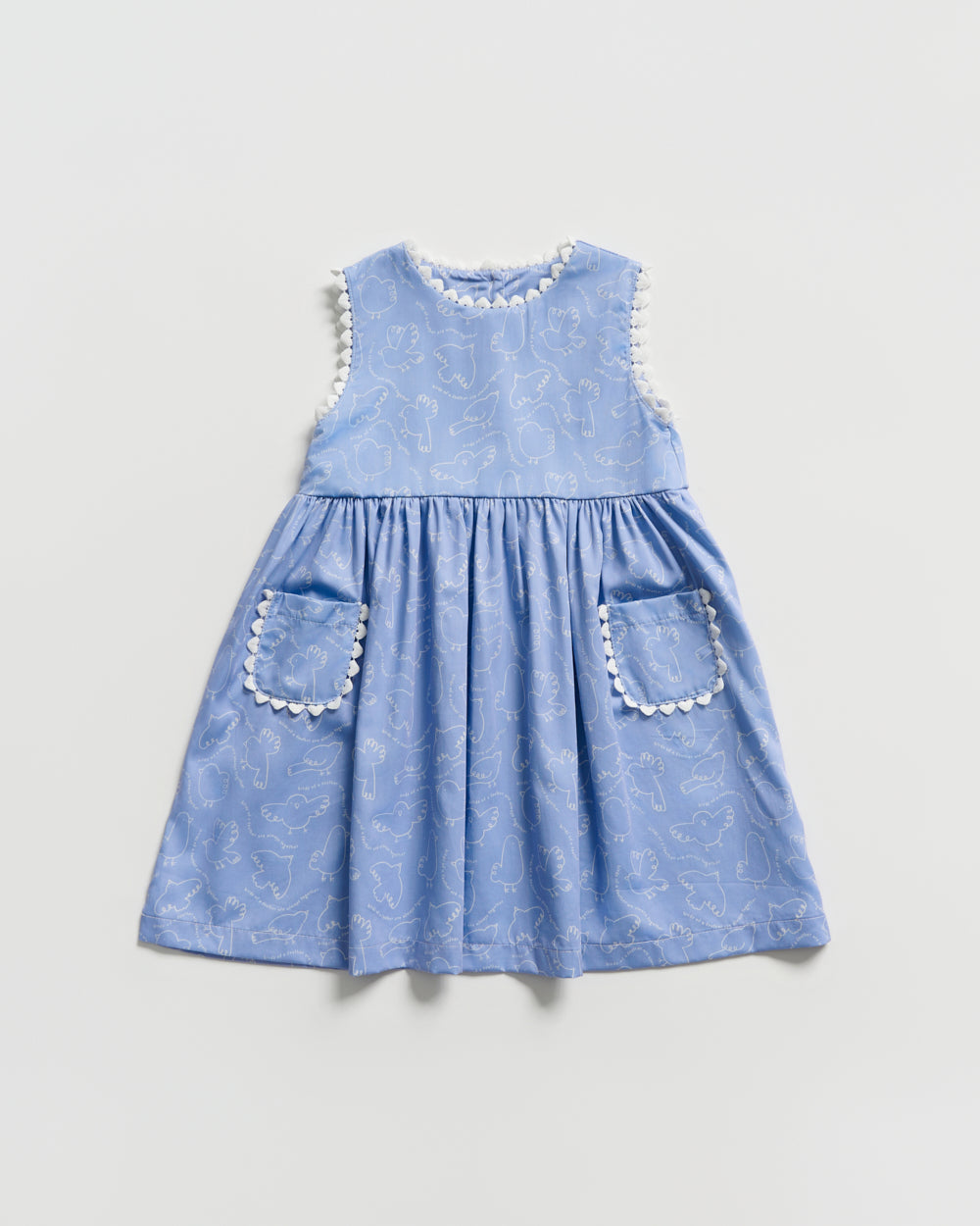 Not Too Big Birds Sleeveless Dress - Periwinkle