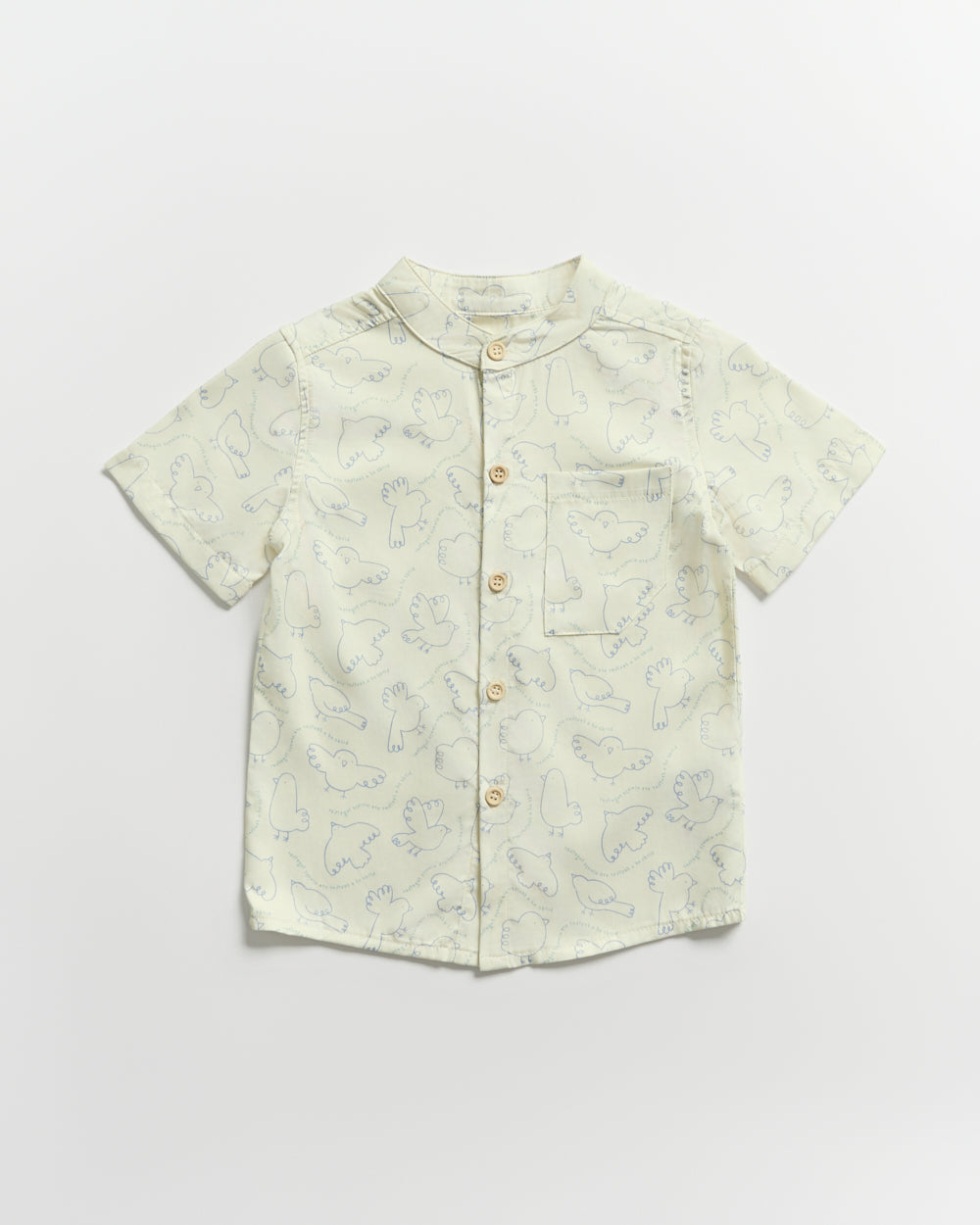 Not Too Big Birds Collared Shirt - Bluebird