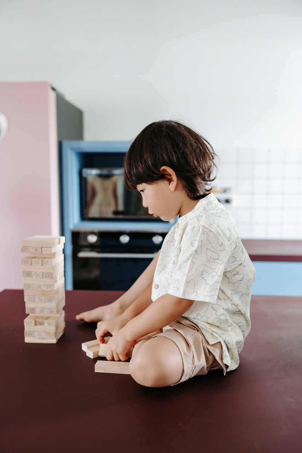 Not Too Big Birds Collared Shirt - Bluebird
